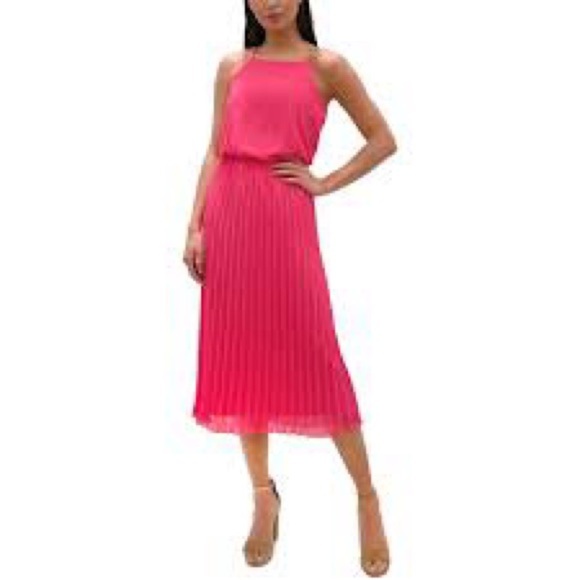Sam Edelman Hot Pink Pleated Midi Dress - Picture 13 of 13